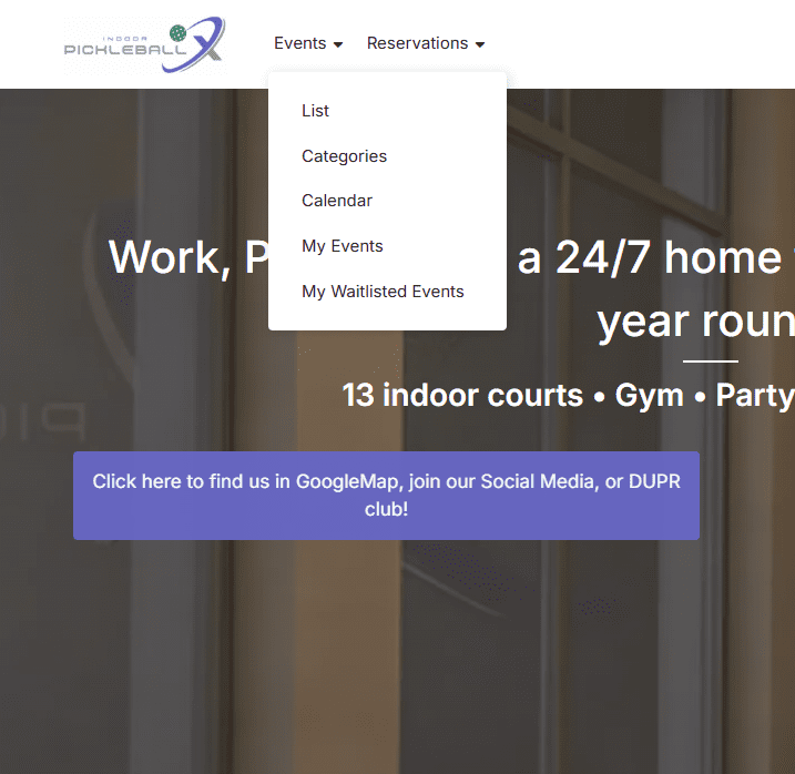 Online booking interface